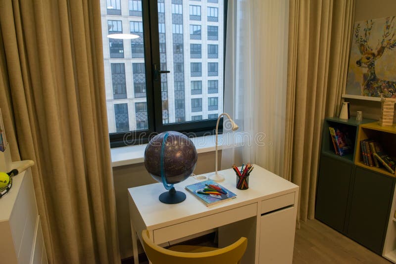 Interior of a Workplace in an Apartment Stock Image Image of home