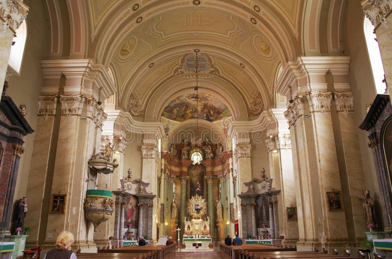 Interior of the church Maria Radna, consecrated in honor of the Blessed Virgin Mary stock images Interior of the church Maria Radna, consecrated in honor of the Blessed Virgin Mary stock images