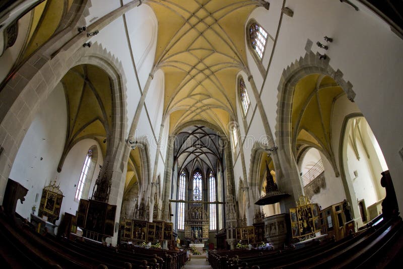 Interiér kostela sv. Egídia, Bardejov, Slovensko