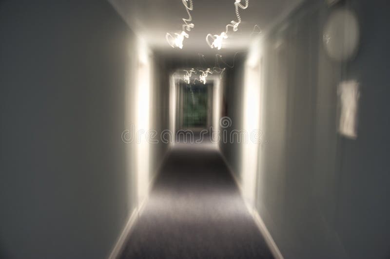 Interior Corridor of a Nightmare Building Stock Image Image of