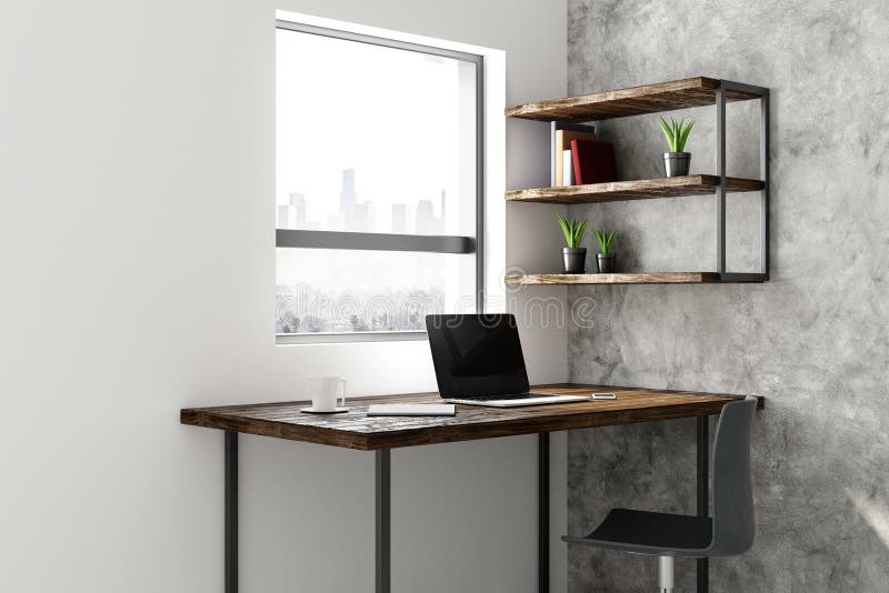 Interior cu laptop gol royalty free illustration