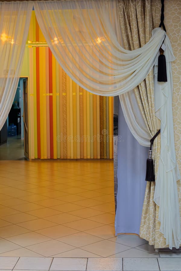 Part Beautifully Draped Curtain Wall Patterns Stock Photos Free