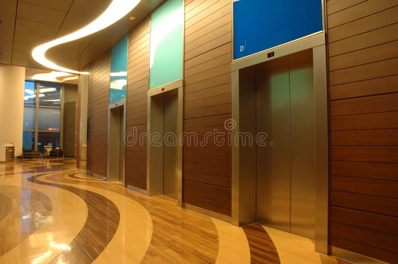 Interior da arquitetura do edifício do negócio imagens de stock Interior da arquitetura do edifício do negócio imagens de stock