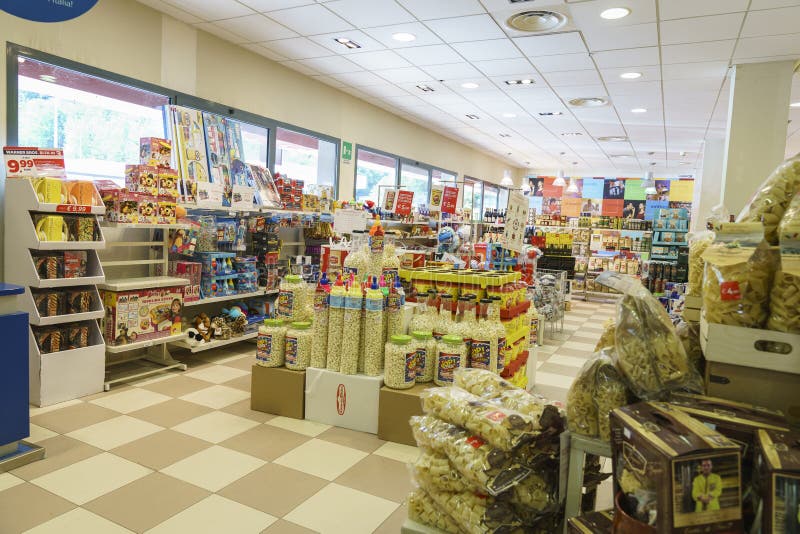 Very high resolution, 42.2 megapixels. It is a gas station inside the store in Italy. Photo taken on: June 05, 2016. Very high resolution, 42.2 megapixels. It is a gas station inside the store in Italy. Photo taken on: June 05, 2016.