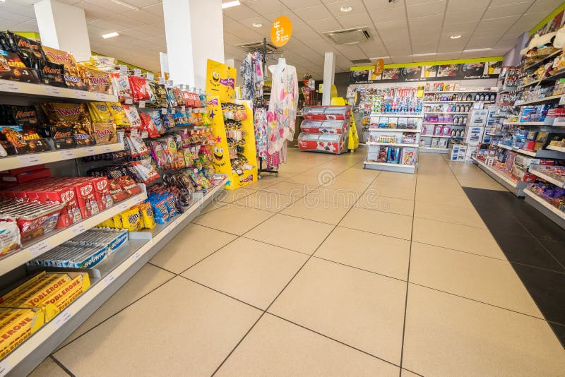 Gas station store interior in France. Photo taken on: Septembre 12, 2015. Gas station store interior in France. Photo taken on: Septembre 12, 2015.