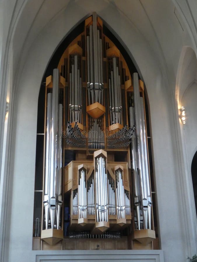 Interior de Islândia Reykjavik da igreja de Hallgrimskirkja imagem de stock royalty free Interior de Islândia Reykjavik da igreja de Hallgrimskirkja imagem de stock royalty free