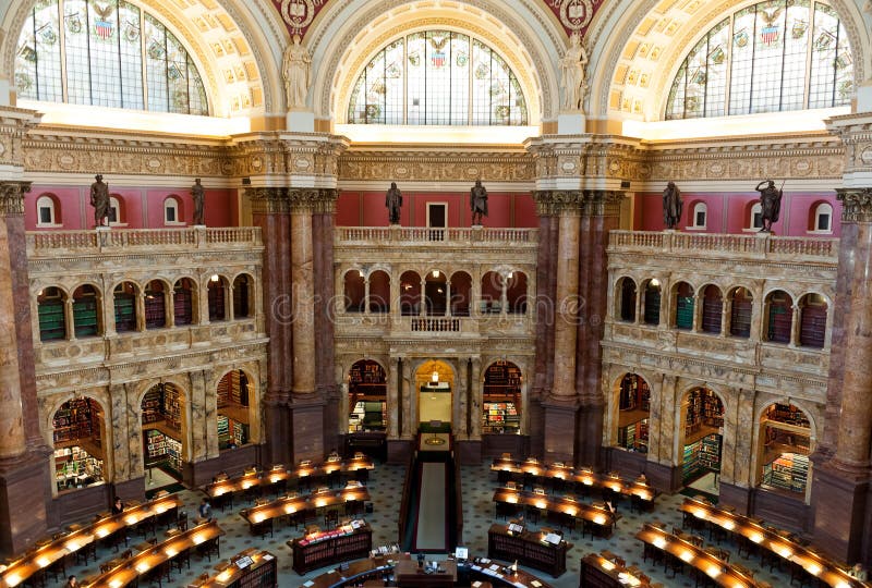Interior de la Biblioteca del Congreso en Washington DC, sitio de lectura imagen de archivo libre de regalías Interior de la Biblioteca del Congreso en Washington DC, sitio de lectura imagen de archivo libre de regalías