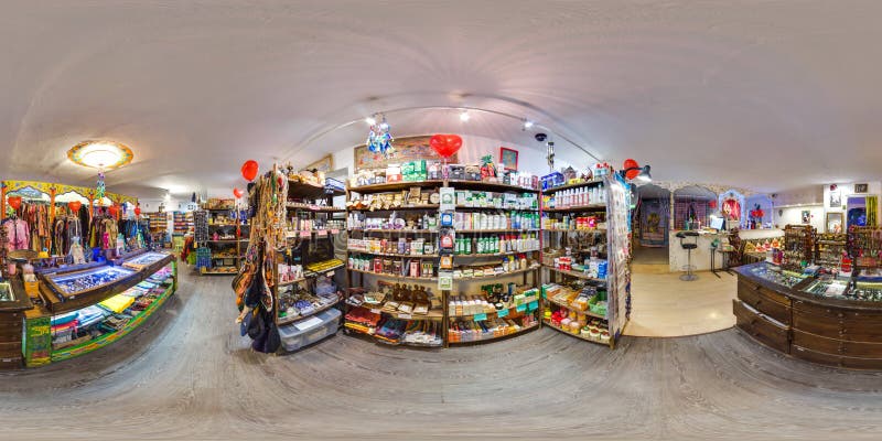 Interior De La Eco-tienda Con Ropa Y Artículos De La Yoga Panorama Esférico  3D Con ángulo De Visión De 360 Grados Aliste Para La Imagen de archivo -  Imagen de manera, moderno: