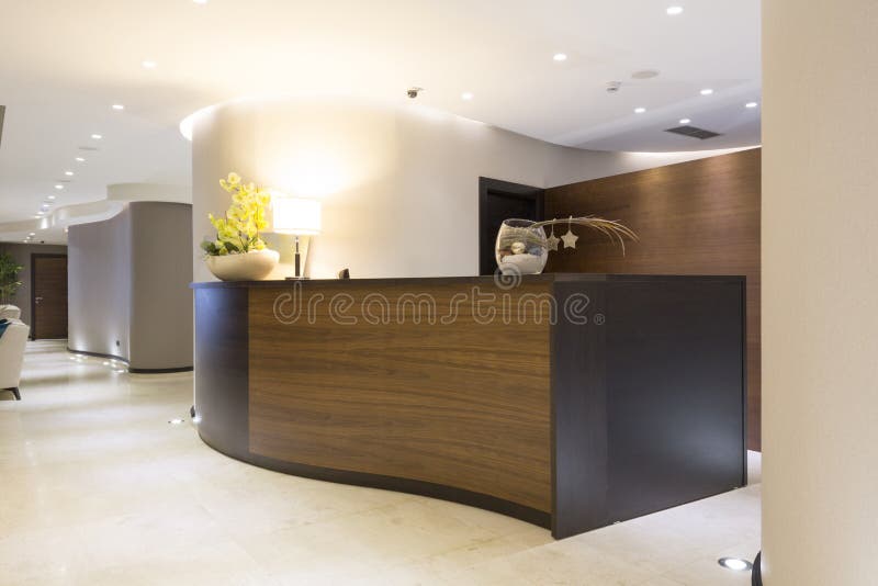 Interior of a hotel - reception area. Interior of a hotel - reception area.