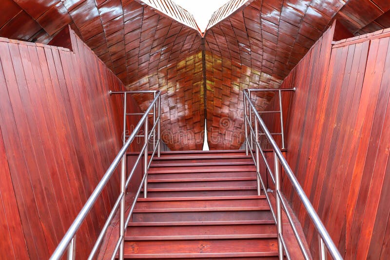 Interior Decoration With Wood Corridors Wooden Stairs