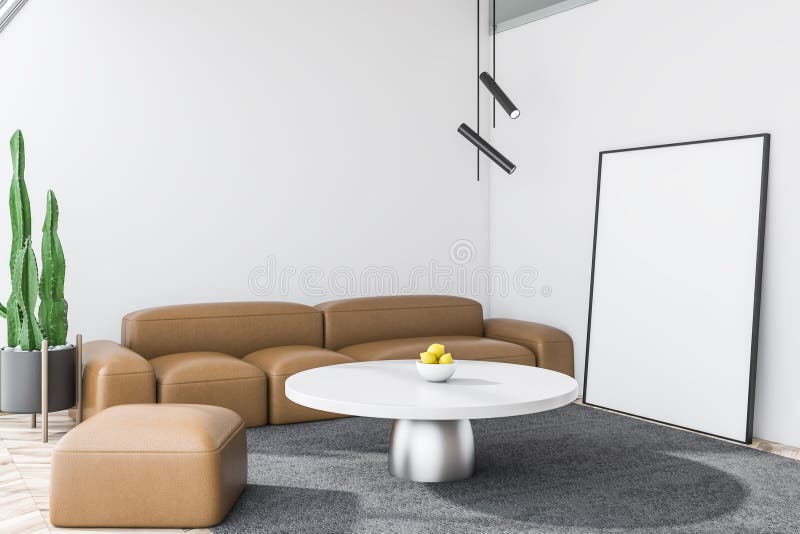 Interior del diseño de la sala de estar Mofa encima del cartel ilustración del vector Interior del diseño de la sala de estar Mofa encima del cartel ilustración del vector