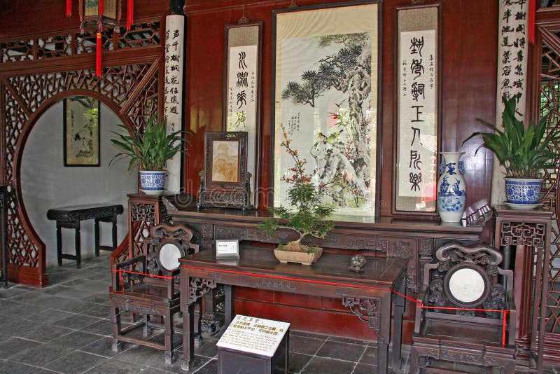 Interior Constructivo De La Casa Vieja China Foto de archivo - Imagen