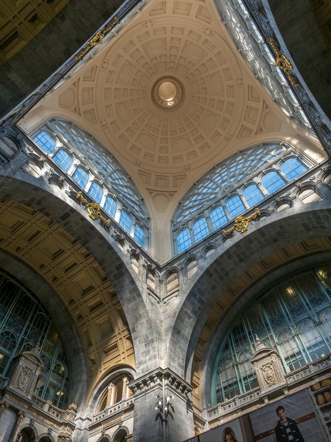 Interior Design Of Antwerp Train Station Editorial Stock ...