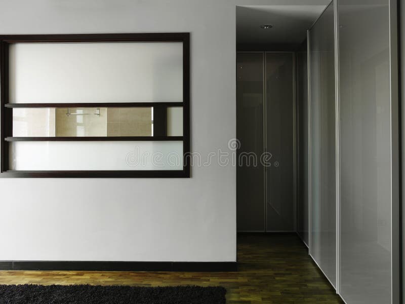 Interior design - bedroom stock photography