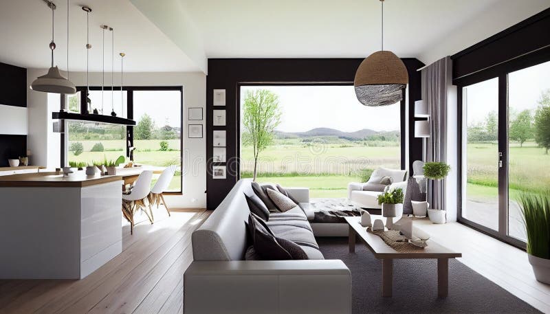 Interior Design Modern Architecture Stock Illustration - Illustration