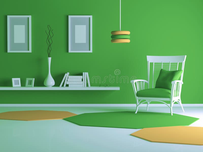 Interior design of modern living room royalty free illustration