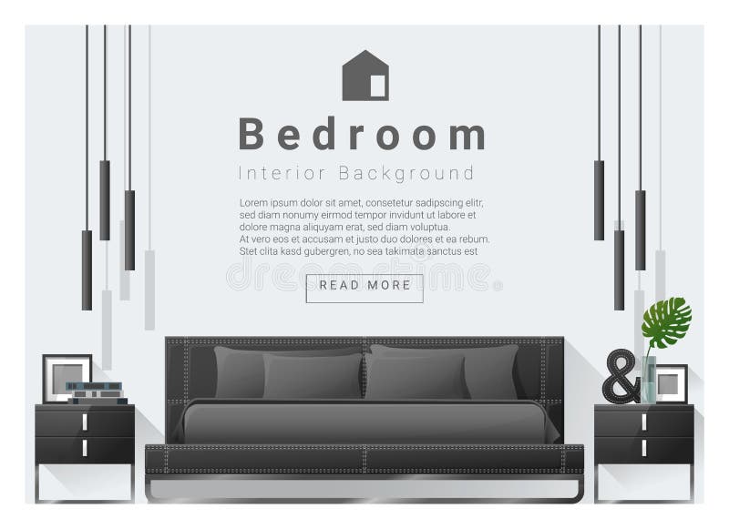 Interior design moderno del fondo della camera da letto royalty illustrazione gratis Interior design moderno del fondo della camera da letto royalty illustrazione gratis