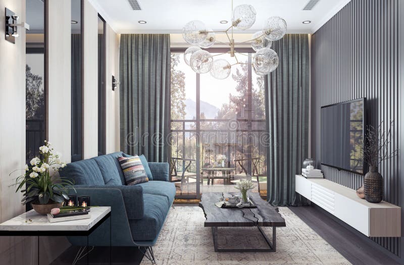Interior design moderno, salone fotografia stock libera da diritti