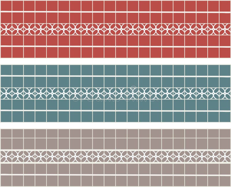 Interior Design. Set of Tile Borders. Decor Elements Stock Illustration