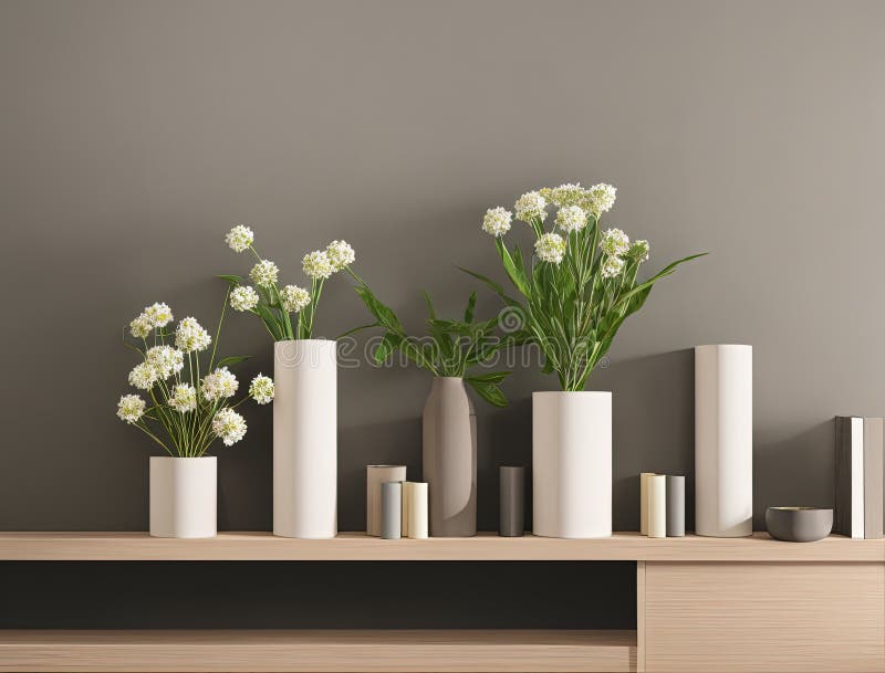 Interior design, vase stock illustration. Illustration of architecture