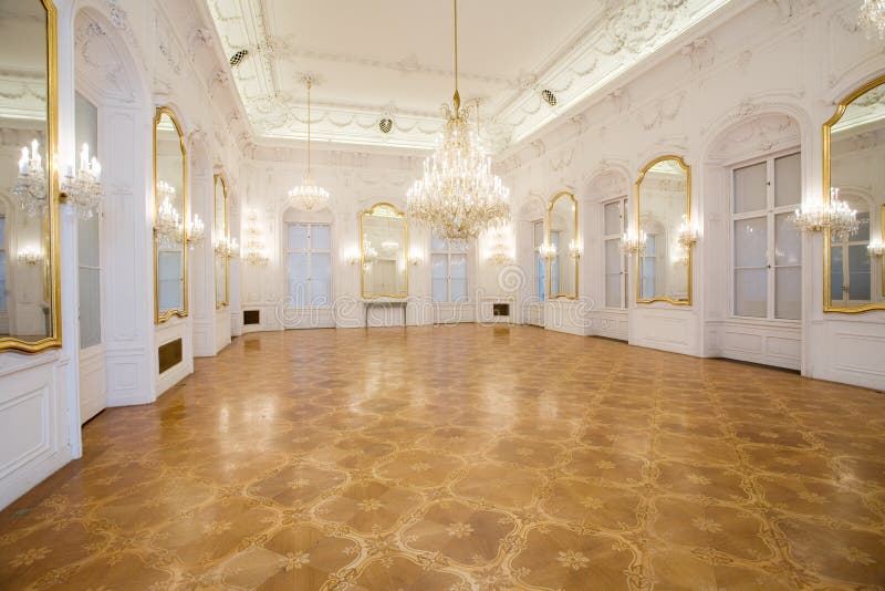 Interior do castelo, quarto do espelho fotografia de stock Interior do castelo, quarto do espelho fotografia de stock