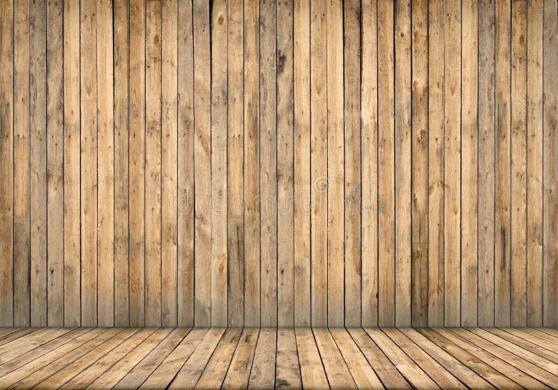 Interior com fundo de madeira. Parede e chão de madeira. foto de stock