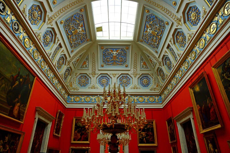 Interior do palácio do inverno do eremitério do estado fotos de stock