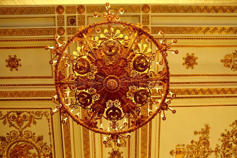 Interior do palácio do inverno do eremitério do estado fotos de stock