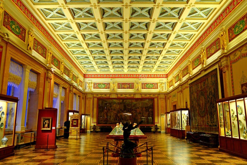 Interior do palácio do inverno do eremitério do estado imagens de stock