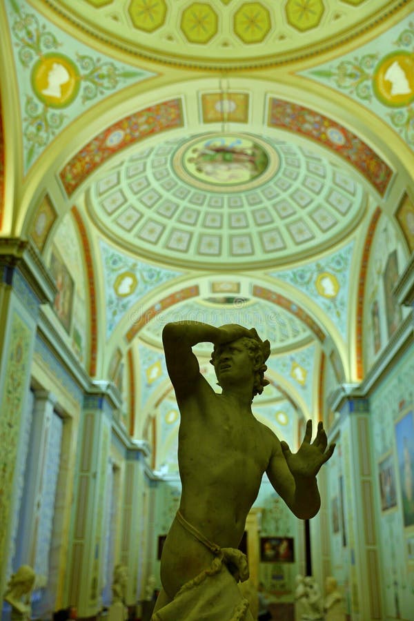 Interior do palácio do inverno do eremitério do estado fotos de stock royalty free