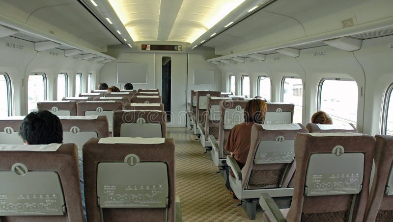 Interior do trem fotografia de stock