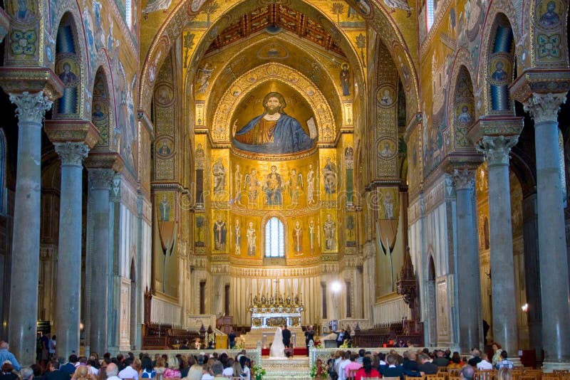 Interior of Duomo di Monreale, Sicily, Italy