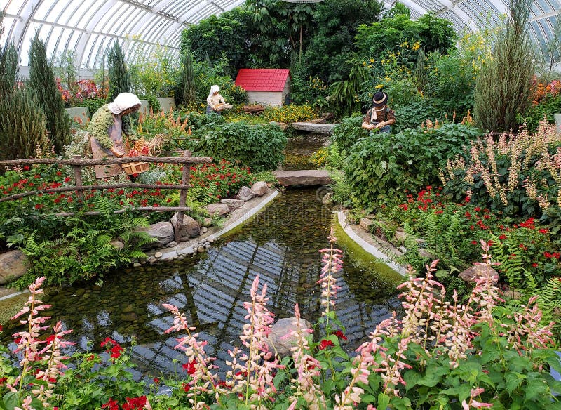 Interior of East Room Phipps Conservatory and Botanical Gardens stock image Interior of East Room Phipps Conservatory and Botanical Gardens stock image