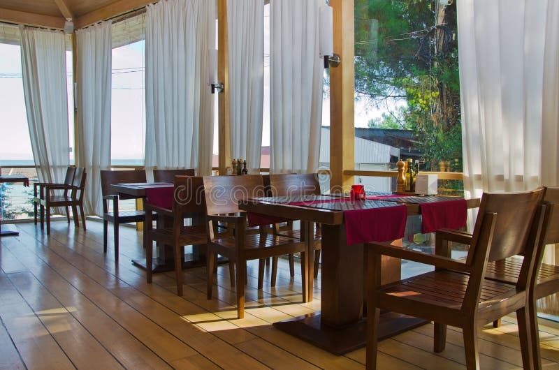 Interior of empty cafe stock photos