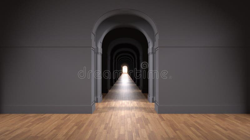 Corredor Infinito Com Portas Vermelhas E Portal Negro Foto de Stock  Editorial - Imagem de artwork, abismo: 279178243