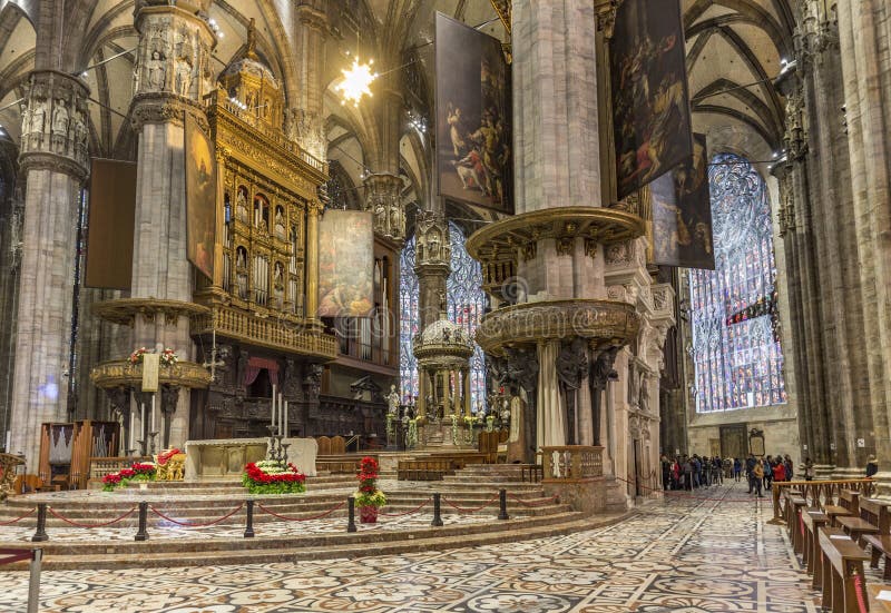 Interior of famous Milan Cathedral - Duomo royalty free stock photos Interior of famous Milan Cathedral - Duomo royalty free stock photos