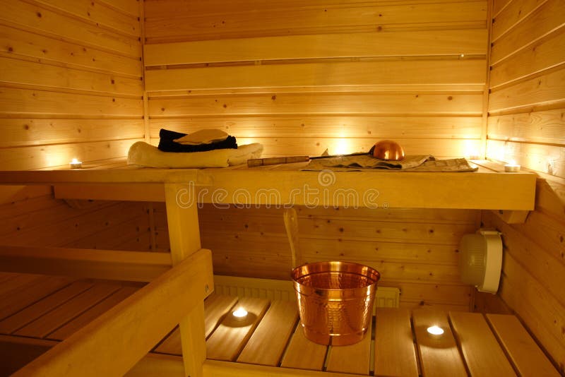 Interior of a Finnish sauna