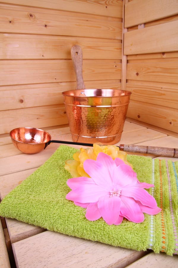 Interior of a Finnish sauna