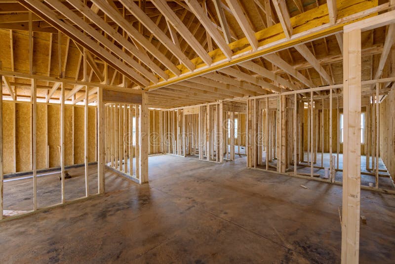 This is an Interior Framing Shot of a Newly Constructed House Under