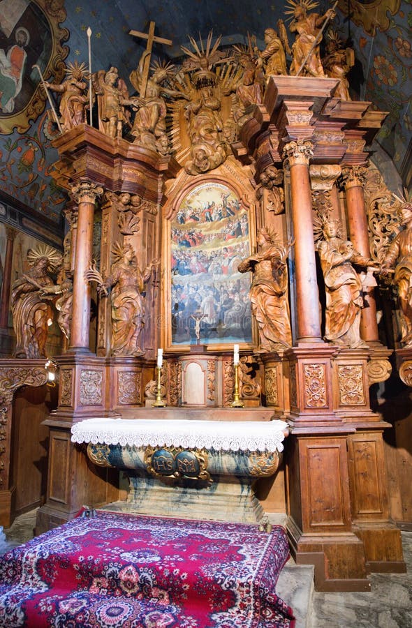 Interior of Gothic church in Tvrdosin, Slovakia