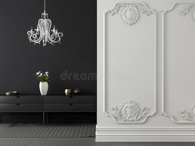 Interior gris y blanco clásico con una lámpara libre illustration Interior gris y blanco clásico con una lámpara libre illustration