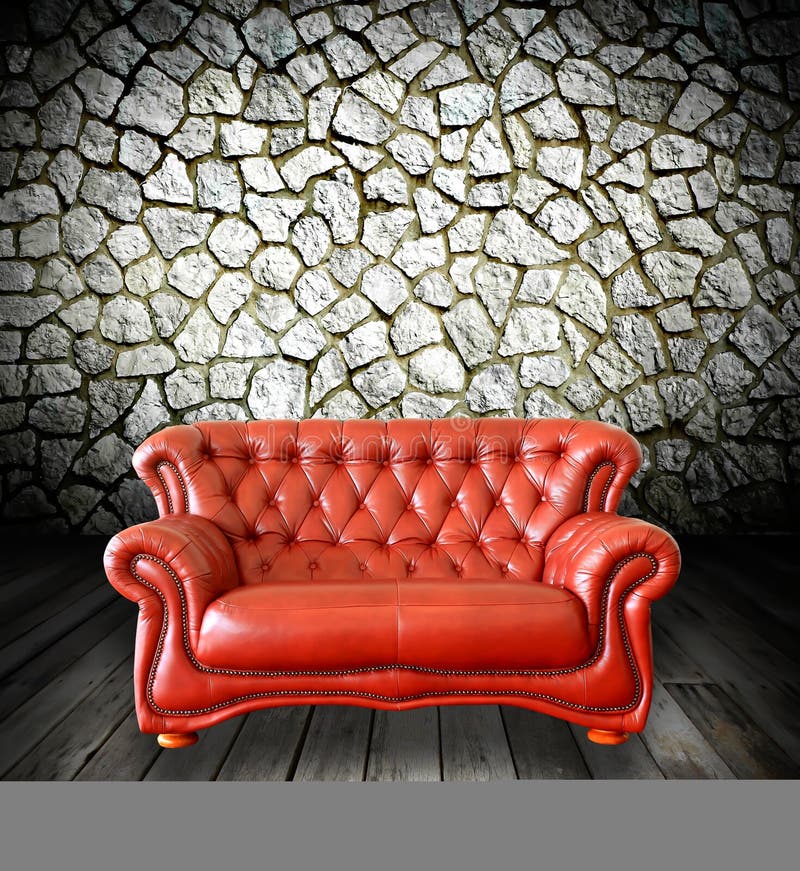 Interior Grunge Room with Classic Sofa Stock Image - Image of grey,  background: 19338609