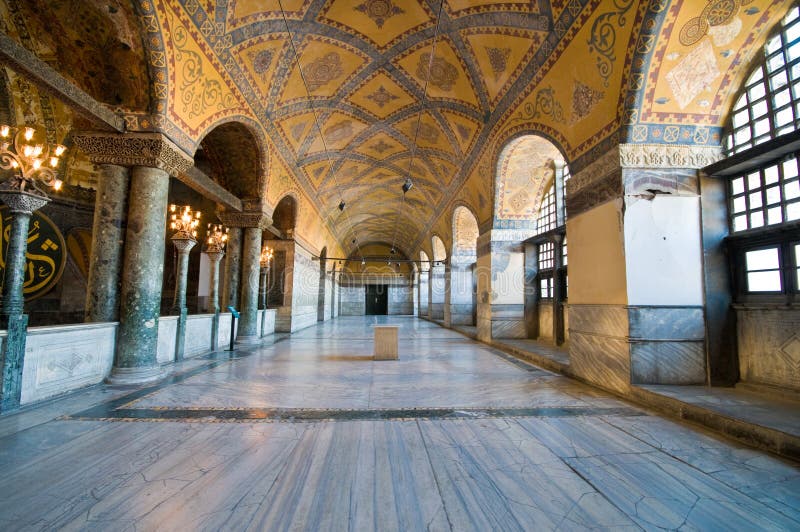 Interior of Hagia Sophia museum in Istanbul.