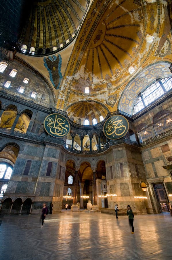 Interior of Hagia Sophia museum in Istanbul.