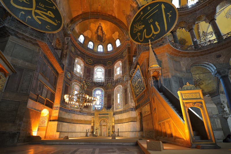 Interior of Hagia Sophia museum in Istanbul