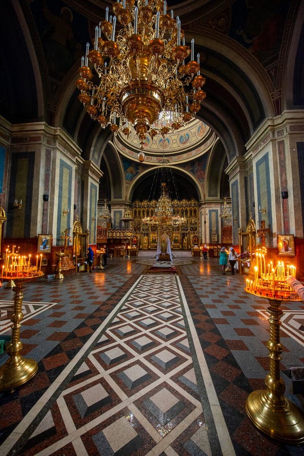 The interior of the Holy Spirit Cathedral in the city of Chernivtsi