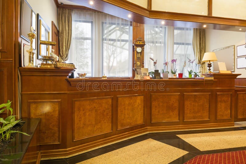 Interior of a hotel reception area royalty free stock photography