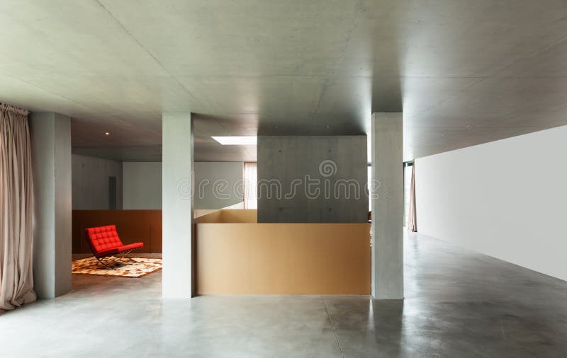 Interior house, concrete wall stock images