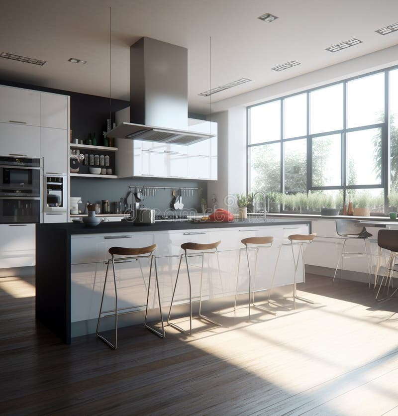 Interior Kitchen Table Stock Illustration Illustration of