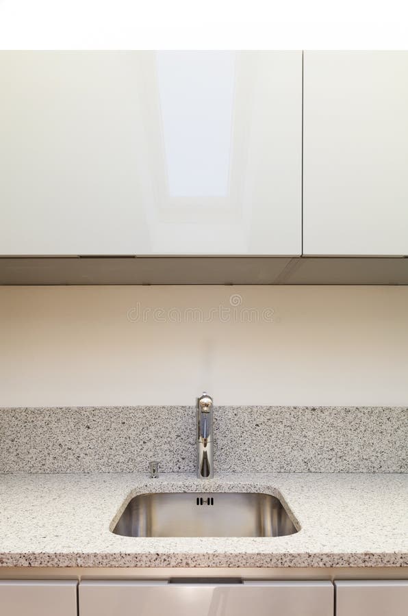 Interior, kitchen sink stock image. Image of modern, white 35893501
